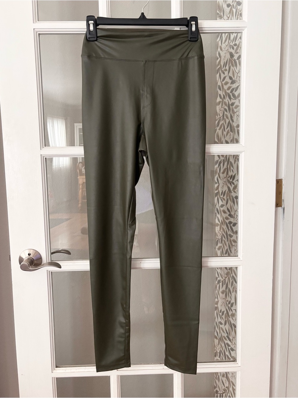 🍂AERIE OFFLINE Real Luxe High Rise Faux Leather Leggings Sz M NWT